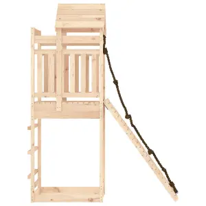 Berkfield Playhouse with Climbing Wall Solid Wood Pine