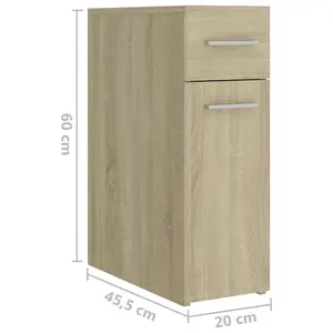 Berkfield Apothecary Cabinet Sonoma Oak 20x45.5x60 cm Engineered Wood