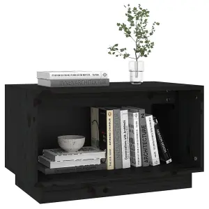 Berkfield TV Cabinet Black 60x35x35 cm Solid Wood Pine