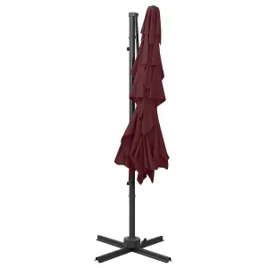 Berkfield 4-Tier Parasol with Aluminium Pole Bordeaux Red 250x250 cm