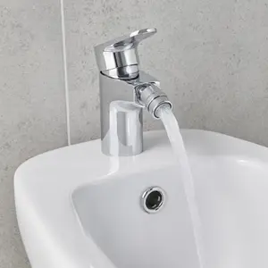 GoodHome Cavally Standard Chrome effect Round Bidet Mono mixer Tap