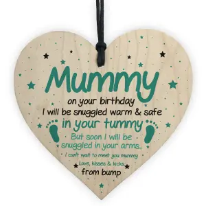 Red Ocean Mummy To Be Gifts For Birthday Wooden Heart Gifts From Bump Baby Boy Gifts