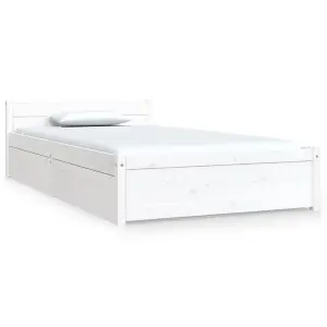 Berkfield Bed Frame with Drawers White 90x200 cm