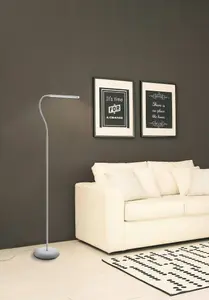 EGLO Laroa White Metal 4 Step Touch Dimming Integrated LED Floor Lamp, (L) 53.5cm