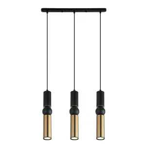 Luminosa Isidora Modern 3 Light Bar Pendant Ceiling Light, GU10