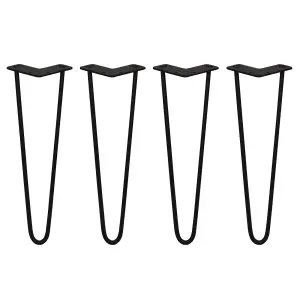 4 x Hairpin Leg - 16 - Black - 2 Prong - 10m