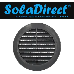 Mini Round Air Vent Grille 60mm Ventilation Cover with Flange and Fly Screen (Graphite Grey)