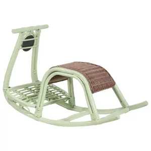 Rattan Kids Rocking Chair Light Green ASPRIA