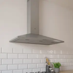 CHS90 Stainless steel Chimney Cooker hood (W)90cm - Inox