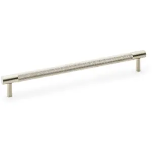 Knurled T Bar Door Pull Handle - Satin Nickel - 224mm Centres Premium Drawer