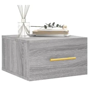 Berkfield Wall-mounted Bedside Cabinet Grey Sonoma 35x35x20 cm