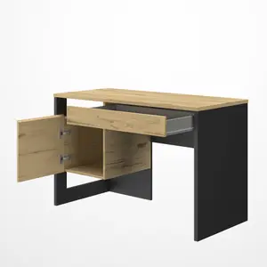 Diagone Oak & Black Finish Desk