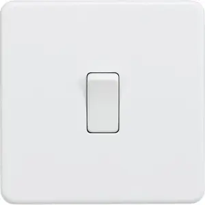 Knightsbridge Screwless Single Switch 1 Gang 10AX 2-Way Matt White - SF2000MW