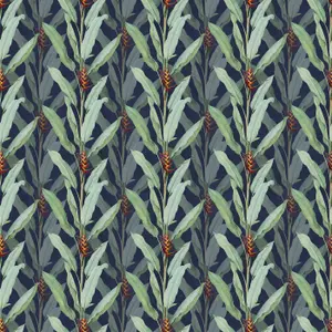 Bobbi Beck eco friendly Blue maximalist tropical Wallpaper