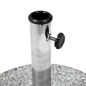 Charles Bentley 15Kg Round Granite Parasol Base Stone Umbrella Stand