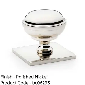 Classic Round Cabinet Door Knob & Matching Backplate Polished Nickel 34mm Handle