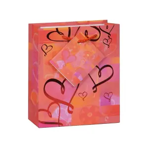 Unique Party Glowing Hearts Gift Bag Orange (One Size)