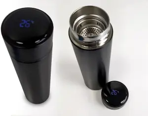 MantraRaj Water Bottle 500ml Smart Flask Vacuum Insulated LED Temperature Display Lid Stainless Steel Cup