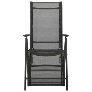 Berkfield Reclining Garden Chairs 2pcs Textilene and Aluminium Black