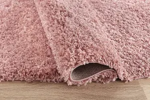 Modern Extra Large Small Soft 5cm Shaggy Non Slip Bedroom Living Room Carpet Runner Area Rug - Baby Pink 80 x 150 cm