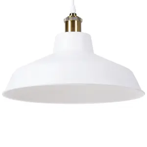 Metal Pendant Lamp White PECHORA