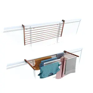 Duo 118, Folding clotheshorse for balustrades, exteriors and balconies, Width 118 cm Corten