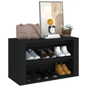 Berkfield Shoe Rack Black 75x35x45 cm Engineered Wood