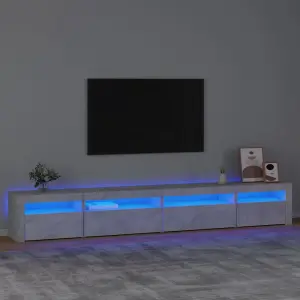 Berkfield TV Cabinet with LED Lights Concrete Grey 270x35x40 cm