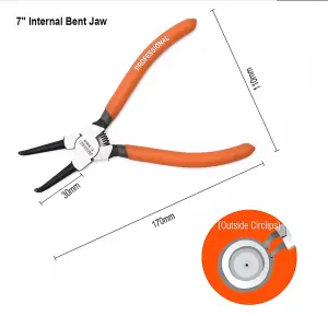 HARDEN 560524, circlip pliers set 4 pcs internal external 180mm straight bent