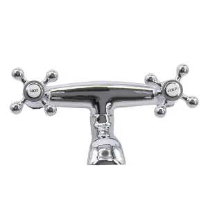 SunDaze Traditional Bathroom Bath Filler Mixer Tap Bath Shower Solid Brass Faucets Chrome