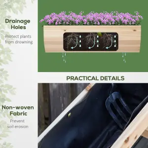 Outsunny Raised Garden Bed Wood Planter Box with Stand for Vegetables Flowers