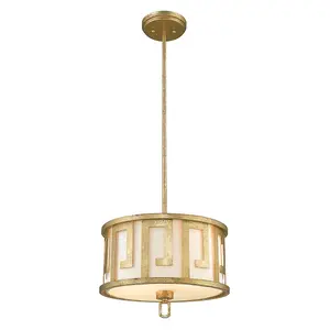 Elstead Lemuria 2 Light Medium Round Ceiling Duo-Mount Pendant Gold, E27