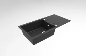 GoodHome Keluak Black Resin 1 Bowl Sink & drainer 500mm x 1000mm