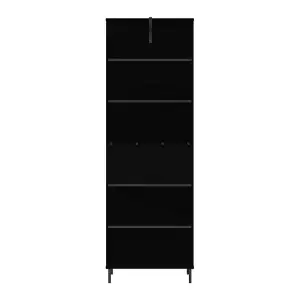 Madrid 2 Drawer Bookcase in Black with Acacia Effect Finish