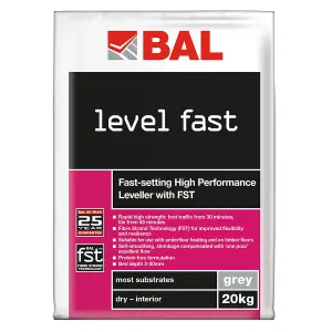 BAL Level Fast Rapid-Setting Floor Levelling Compound, 20kg