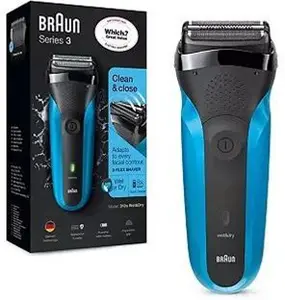 Braun Series 3, Electric Shaver Wet & Dry Razor For Men - Black/Blue 310