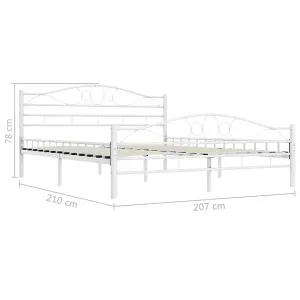 Berkfield Bed Frame White Metal 200x200 cm