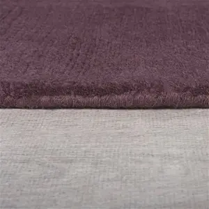 Dunelm Boston Wool Border Rug, Country, Size: 120cm X 170cm (4ft X 5.5Ft), Purple, Boston Wool Plum