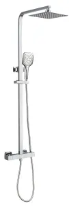 Keenware KBS-004 Bondi Square Overhead Thermostatic Shower System: Chrome