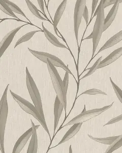 Galerie The New Design Book Muted Gold Large Leaf Trail Embossed Wallpaper