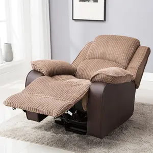 Postana Single Motor Electric Rise Recliner Jumbo Cord Fabric Armchair Electric Lift Riser Chair (Brown)