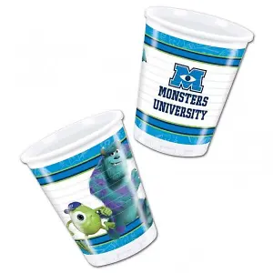 Monsters University Plastic 200ml Party Cup (Pack of 8) Blue/White/Green (One Size)