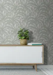 Muriva Green Floral 3D effect Patterned Wallpaper