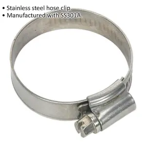 10 PACK Stainless Steel Hose Clip - 32 to 44mm Diameter - Hose Pipe Clip Fixing