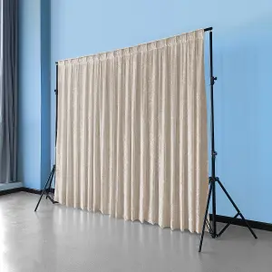 3x3M Crushed Velvet Backdrop, Photography Background Blackout Curtain - Beige