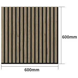 Urban Textures Walnut Square Acoustic Wall Panel Sound Absorbing Decorative Wooden Slat Wall Panel 600mm x 600mm x 21mm