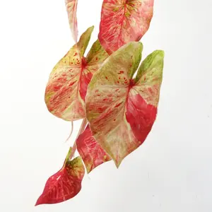 35cm Artificial Hanging Trailing Plant Pink Splash Caladium