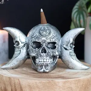 Alchemy The Dark Goddess Resin Backflow Incense Burner Silver (One Size)