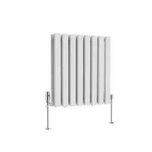 Rinse Bathrooms 600x550mm White Horizontal Designer Radiator Double Column Radiator Rad Rectangular Flat Panel