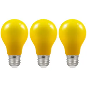 Crompton Lamps LED GLS 1.5W E27 IP65 Yellow (3 Pack)